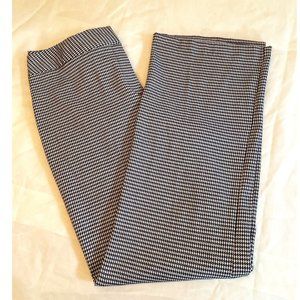 Nine & Company Womens Pants SZ 12 32x31 Black White Herringbone Stretch Side Zip